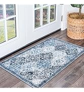 KILOCOCO Moroccan Entryway Rugs Indoor 2x3 Small Area Rug Vintage Floral Non-Slip Washable Indoor...