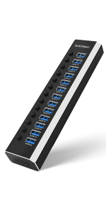 USB ハブ 3.0 16ポート アルミ製 USB Hub 100W 高速転送 Amazon | ROSONWAY USB ハブ 3.0 16ポート アルミ製 USB Hub