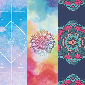 Display of designs and patterns of the yoga mats