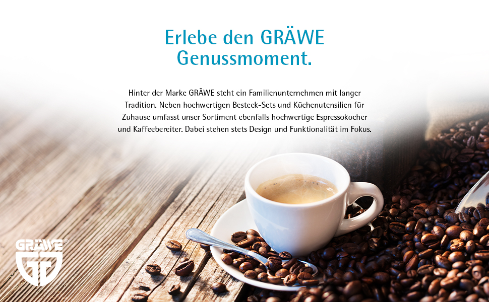 GRÄWE Coffee maker with heatresistant carafe made of borosilicate glass, with stainless steel