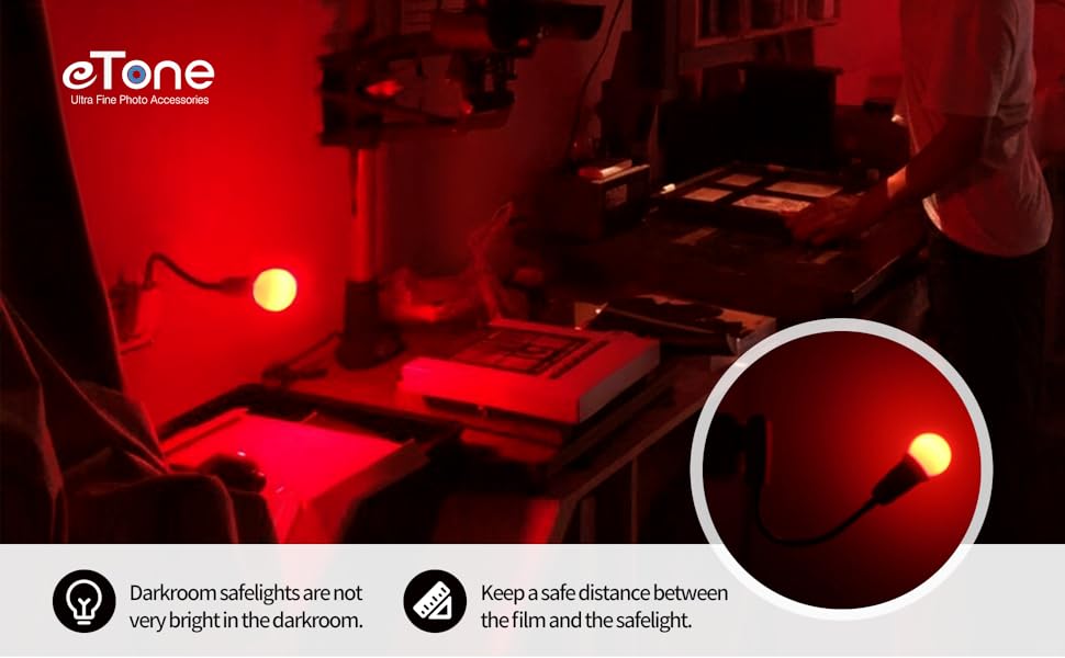 eTone Darkroom Safe Light Lamp E27 LED Screw Mouth Wall Light 360