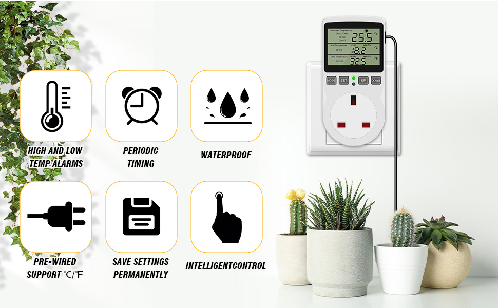NEKOSUKI Digital Temperature Controller, LCD Screen Heating Cooling