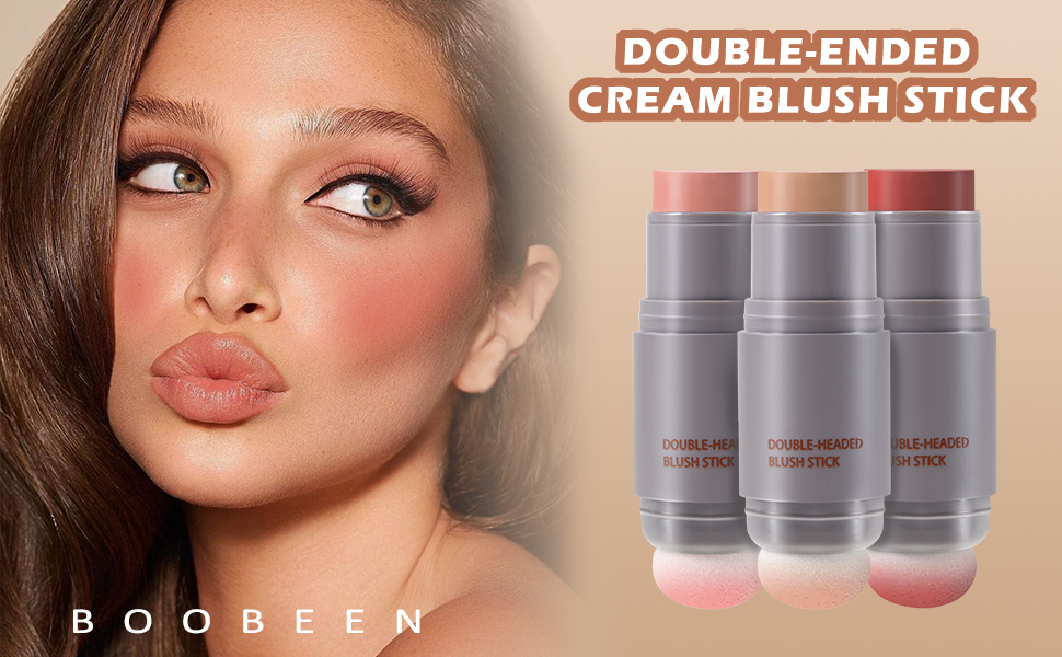 Amazon | Boobeen クリームチークスティック ダブルヘッド 軽量 長持ち