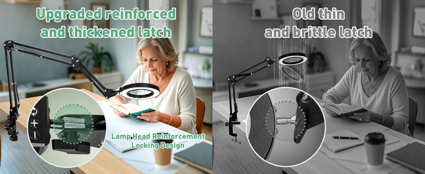 Upgraded reinforced and thickened latch Lamp magnifying lamp with light magnifier lamp work light