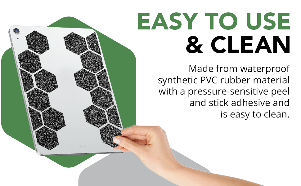 Dragon Grips Rubber Grip Tape 1 Inch Black Hexagon 25pc Multi Purpose Grip Stickers