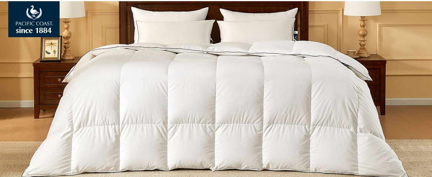 Pacific Coast Goose Feather Down Fiber Comforters Queen Size, Ultra-Soft and Breathable All Season Bedding, 8 Corner & C C44baec6 7a80 4ae8 A519 44042fc3cfeb. CR0,0,1464,600 PT0 SX1464 V1