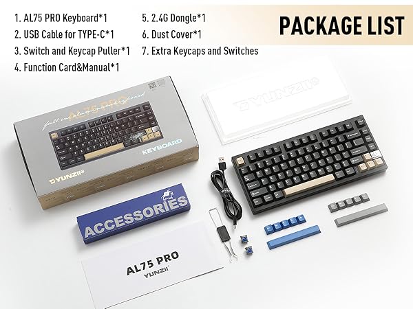 Amazon.com: YUNZII AL75 PRO 75% Wireless Mechanical Gaming