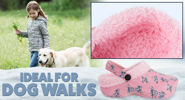 Disney Stitch Winter Clogs Fleece Lining