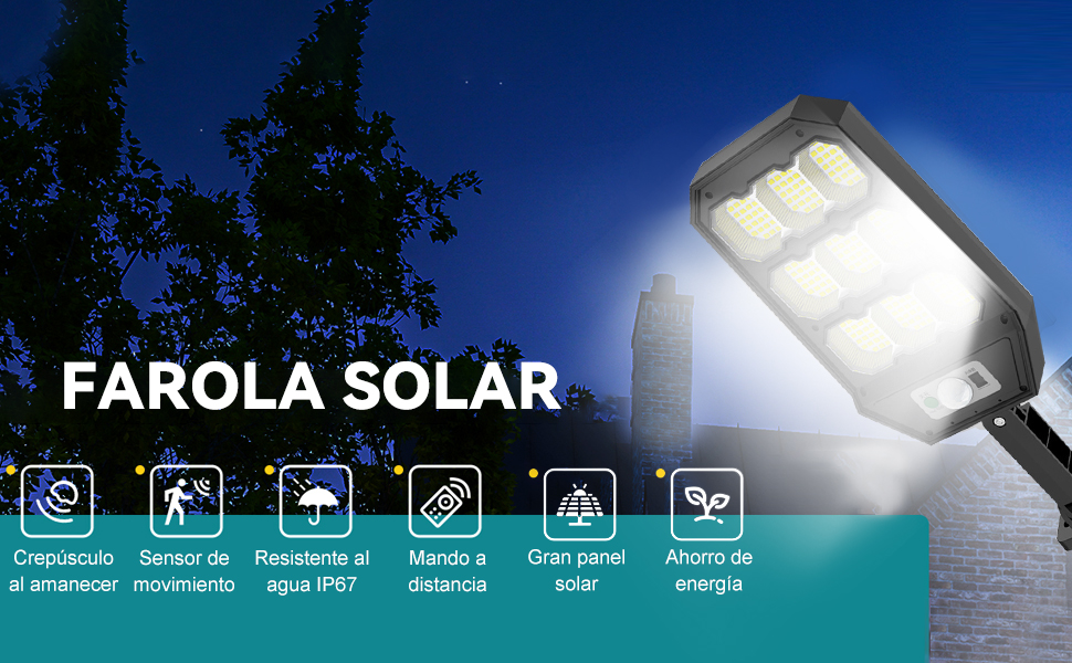 OYANIA Lámparas Solar Exterior 279LED con Mando a Distancia, Farolas