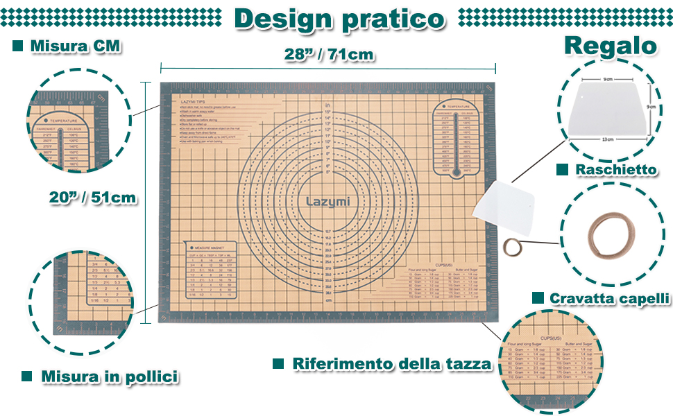 tappetino da impasto in silicone