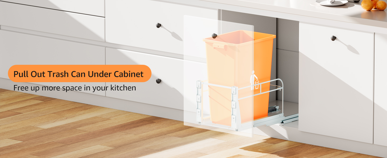 RUNMI Pull Out Trash Can Under with SoftClose
