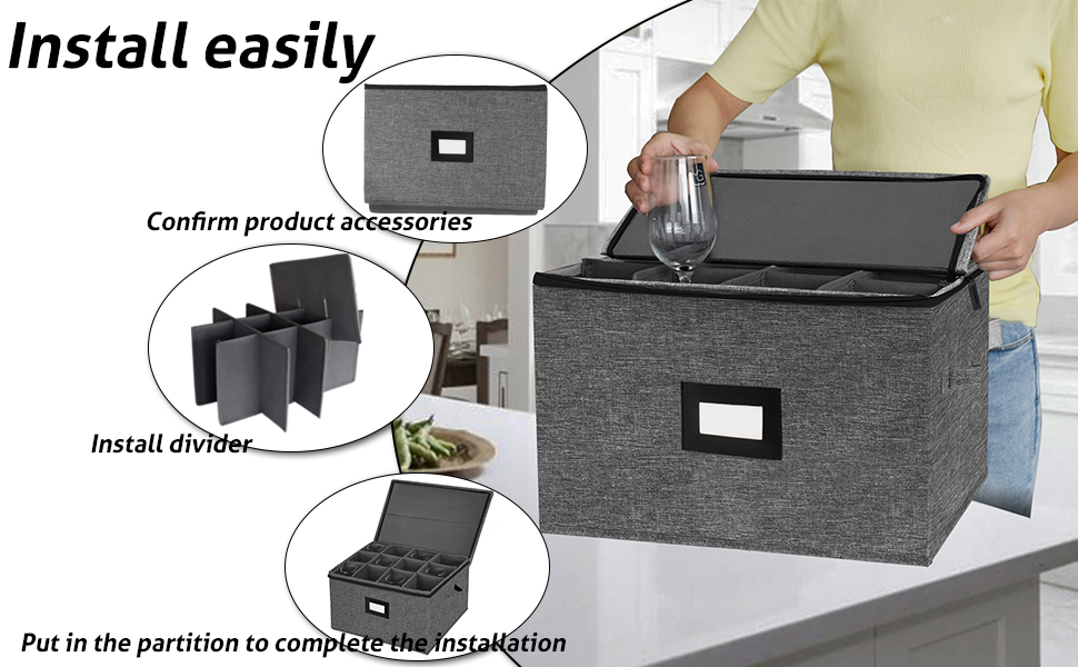 Glassware Storage Box,Wine Glass Champagne Flute Protector,Stemware