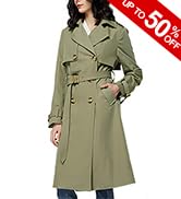 Orolay Women's 3/4 Length Double Breasted Trench Coat Lapel Jacket with Belt