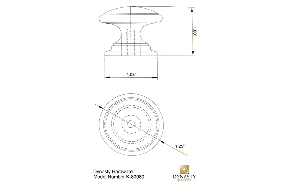 Dynasty Hardware K80980AC25PK Hardware Knob, Antique Copper