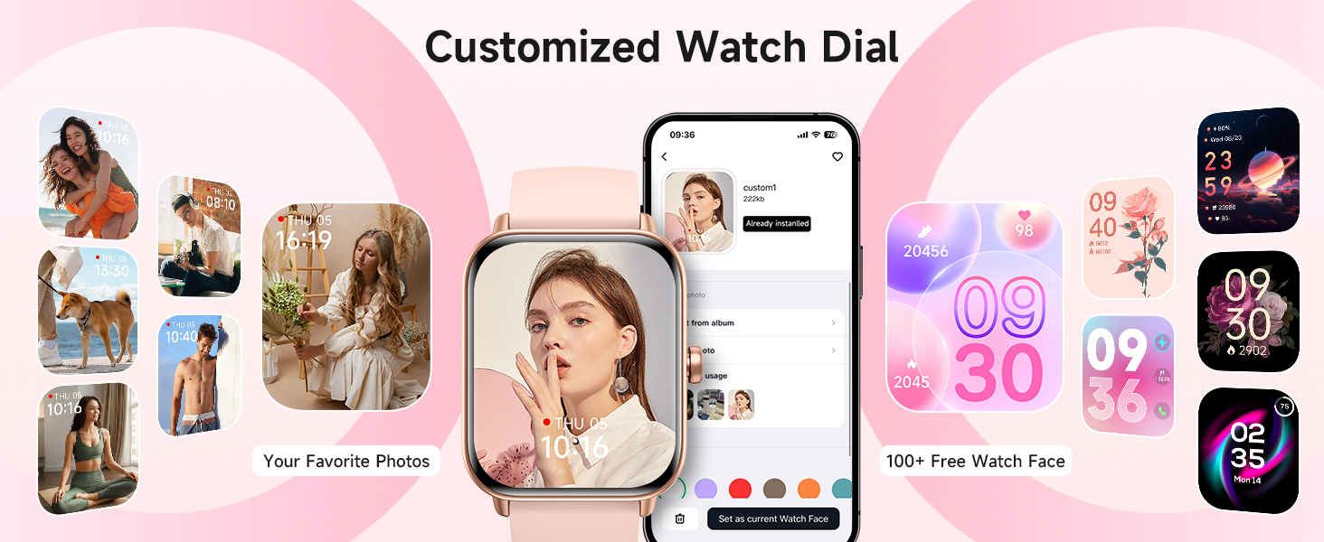 Smart Watch for Women Android &amp; iPhone, Alexa Built-in, activity fitness tracker