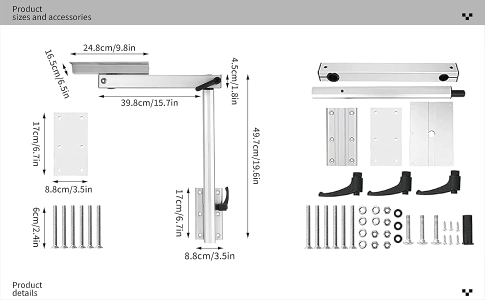 XSWLHH Removable RV Table Leg with Adjustable Bracket and
