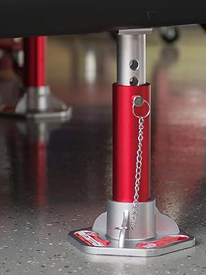 Torin BIG RED Aluminum Jack Stands with Locking Pins: 3 Ton (6,000 lb) Capacity, Red/Silver, 1 Pair