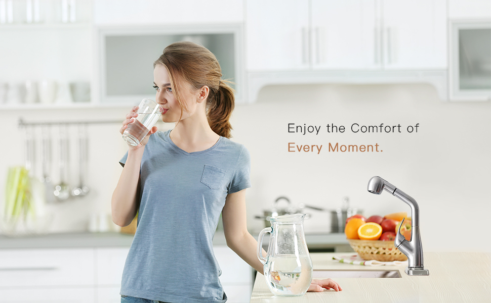 Peppermint Kitchen Faucets Designer Brushed Nickel Pull Down Kitchen