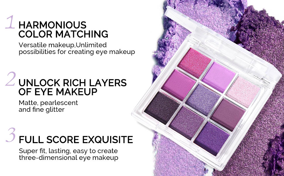 Deep Light Purple Matte Shimmer Eye Shadow Palett