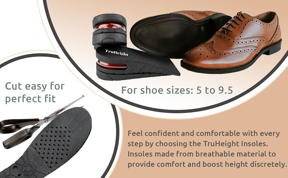 Height Increase Insole - Cut easy for perfect fit