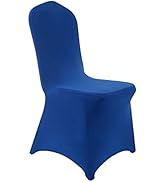 Peomeise 12pcs Stretch Spandex Chair Cover for Wedding Party Dining Banquet Event (Royal Blue, 12)