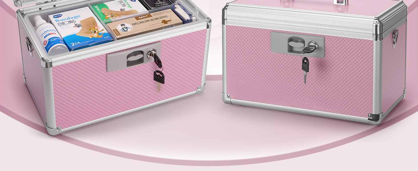 GODLONSEN Medication Lock Box 13.4 x 7.6 x 8.2 Inch Large