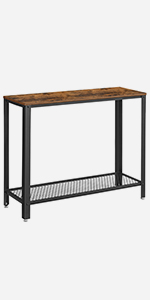 VASAGLE Console Table with Mesh Shelf