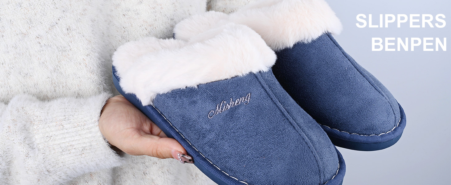 Hausschuhe Damen Herren Winter Warm Faux Pelz Slipper Weiche Flache Plüsch
