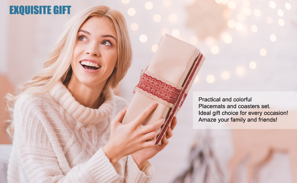 Placemats and Coaster Sets 4, DualSided PU Leather Heat Resistant Oval