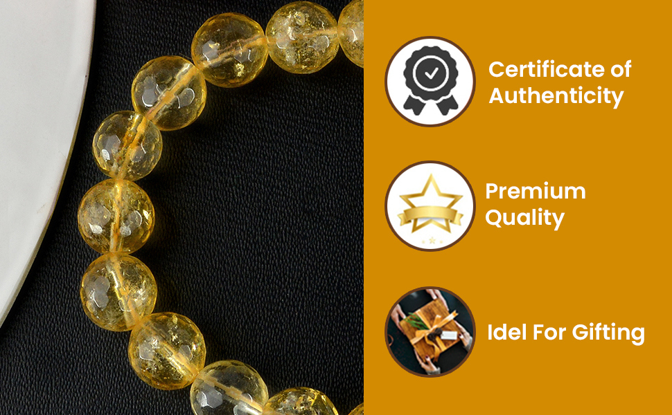 Natural Citrine Bracelet faceted 10 mm