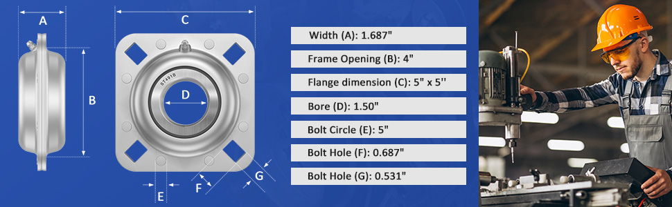 ST491B Disc Bearing Flange Unit 1-1/2