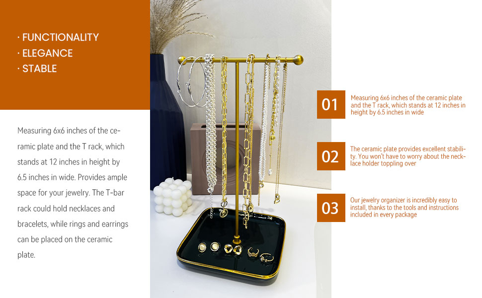 gold necklace holder