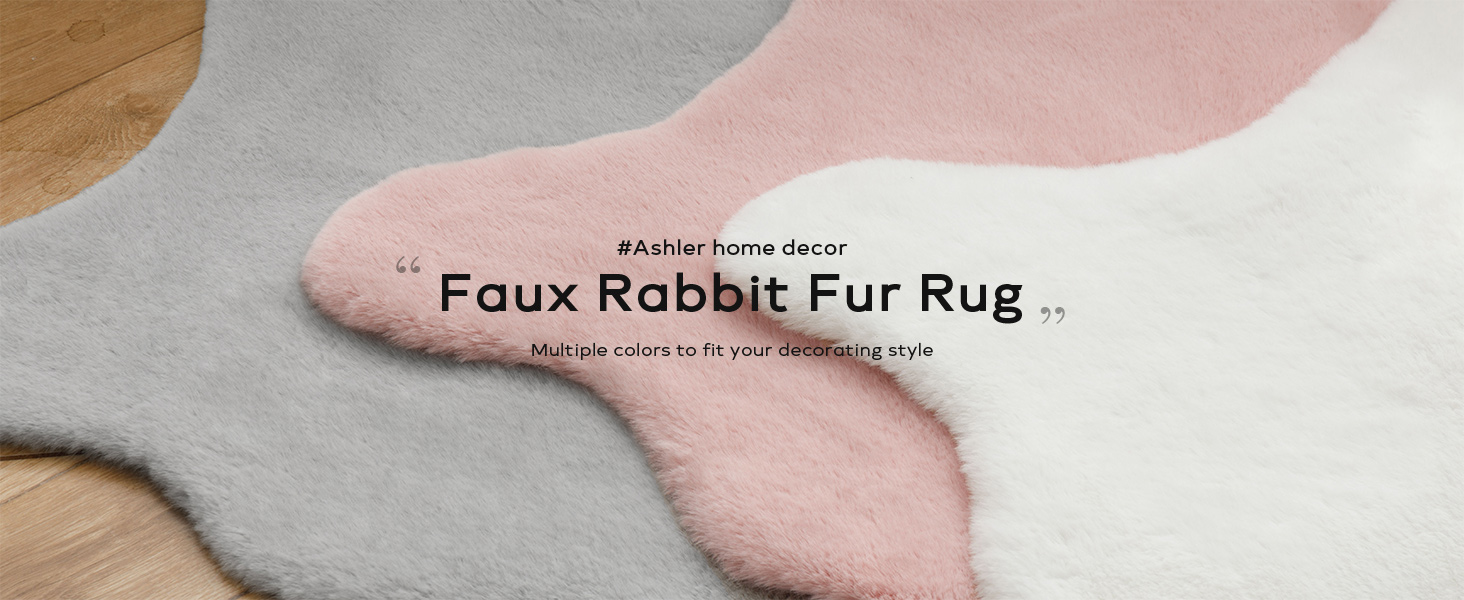 Faux Rabbit Fur Rug Multiple colors to fit your decorating style