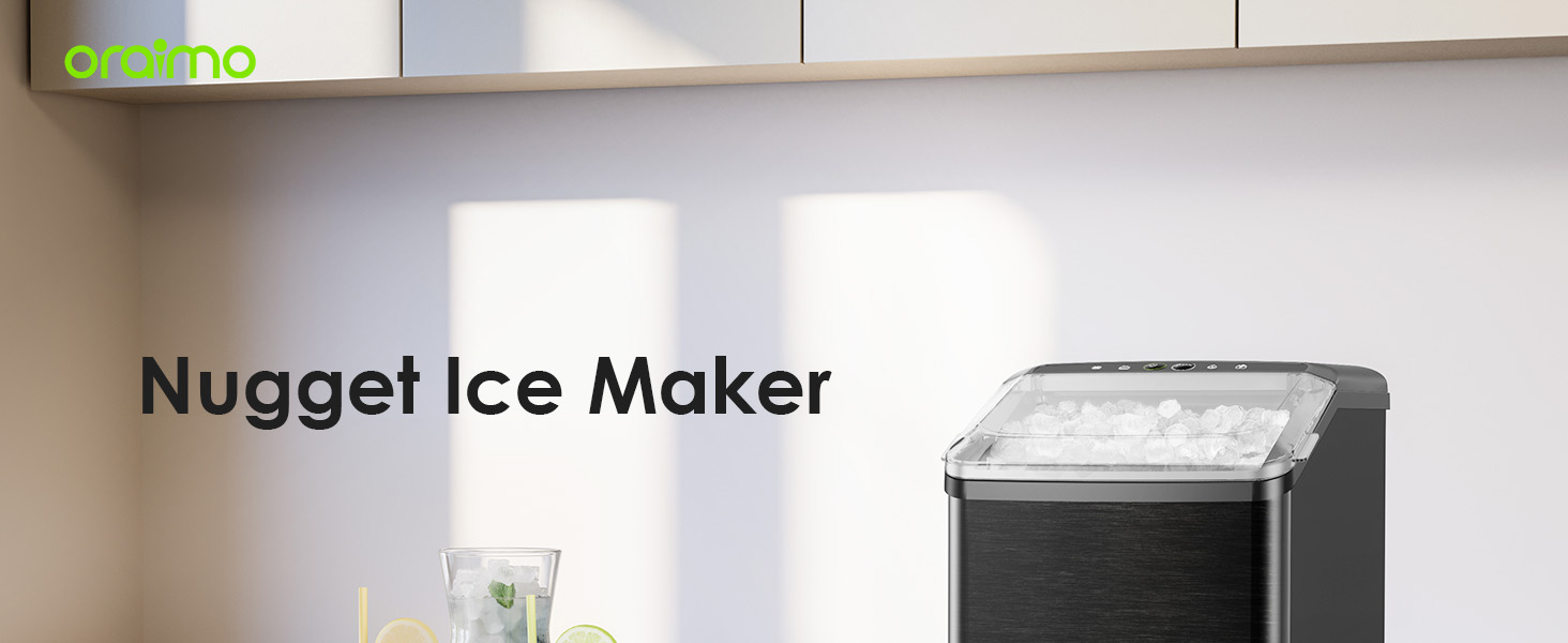 Oraimo Nugget Ice Maker, Ice Makers Countertop, 26 Lbs/Day