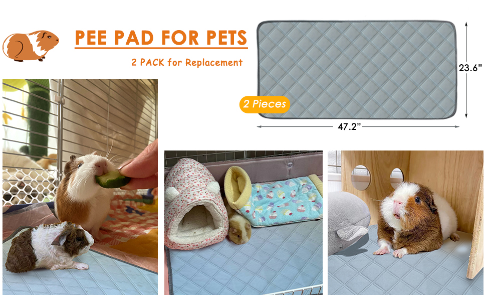 Mooydee 2 Pack Guinea Pig Cage Liners Washable Guinea Pig