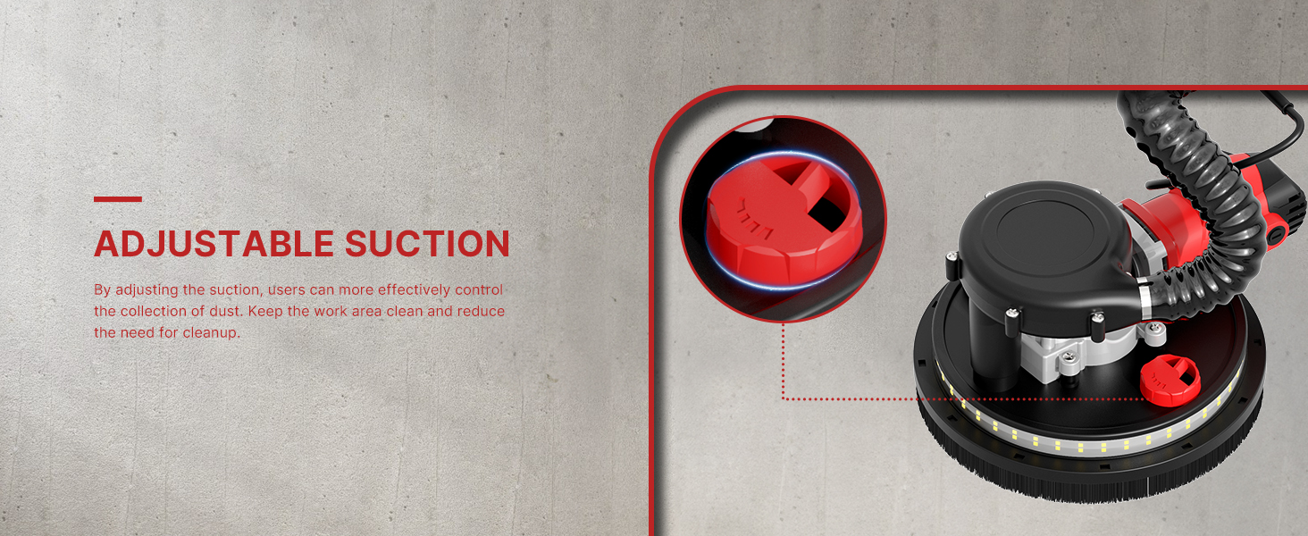 YATTICH Drywall Sander, 750W Electric Sander with 12 Pcs Sanding discs