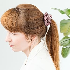 pink silk scrunchie