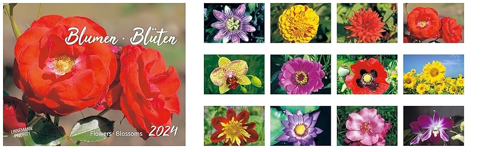Blumen Blüten Kalender 2024 Natur Kalender im Großformat (58 x 45,5