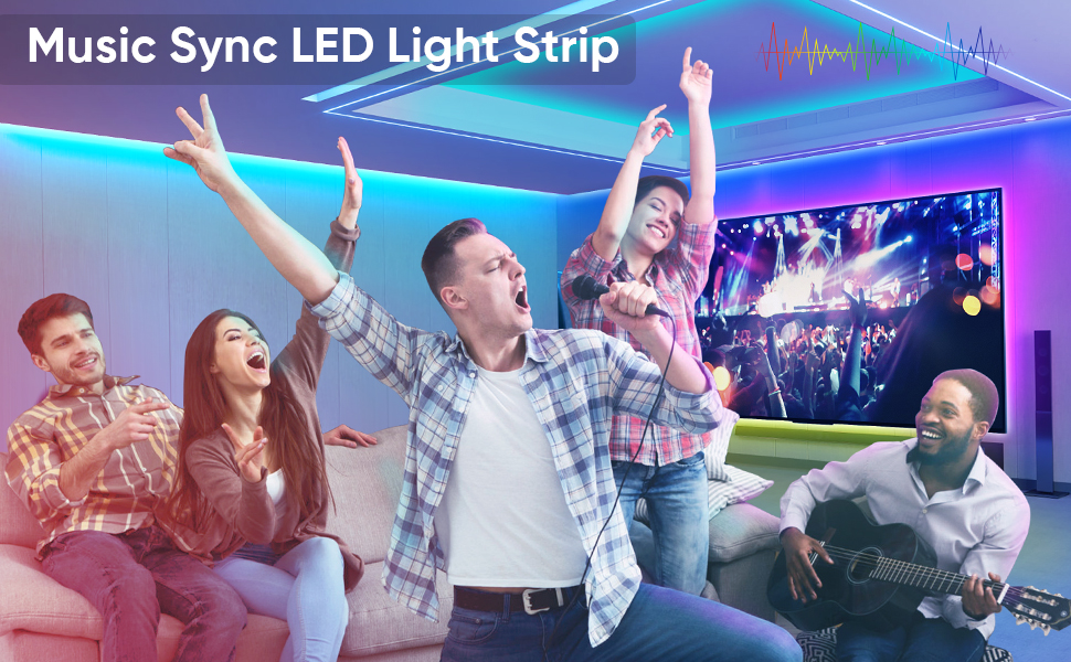 Bonve Pet LED Strip Light 20M(10M*2), RGB Color Changing LED Lights, Bluetooth APP & Remote