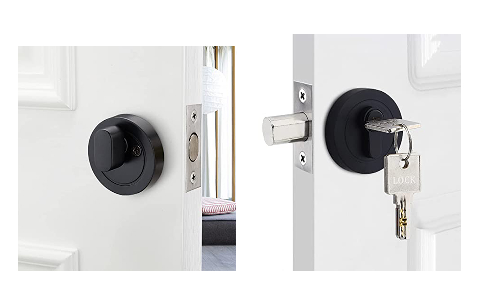 Qrity 1 PCS Deadbolt Door Lock, Round Single Cylinder Lock, Zinc Alloy