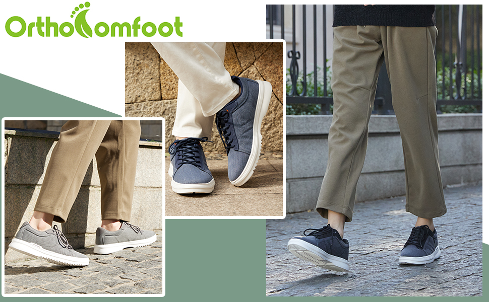 Men's Arch Support Shoes with Lace Up Design