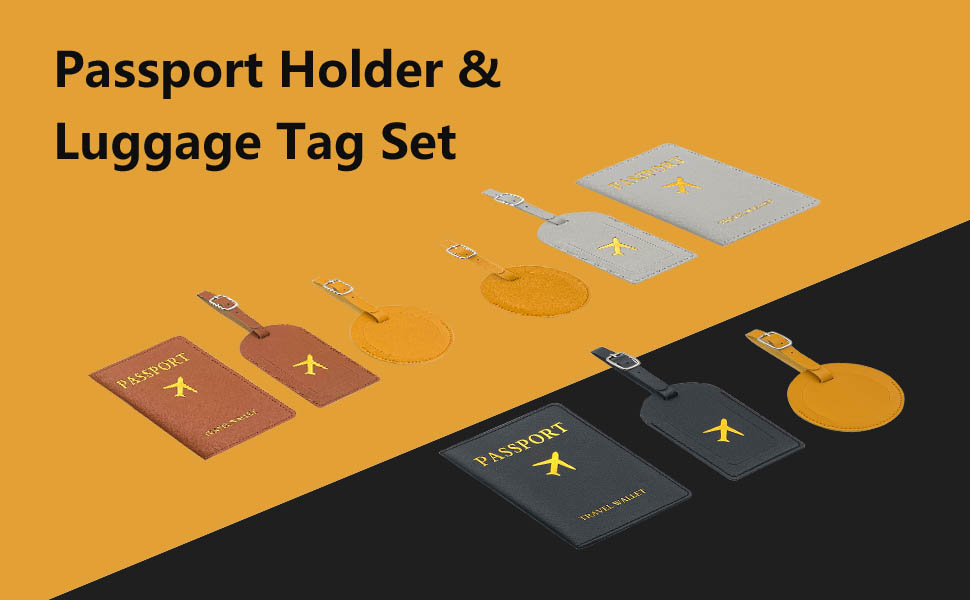 Passport Holder and Luggage Tag Set Travel Passport