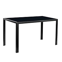 Black temperd glass table