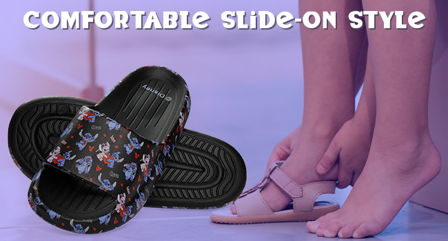 Disney Stitch Girls Sliders, Beach or Pool Shoes for Kids