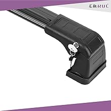 Lock-in system roof rack cross bars