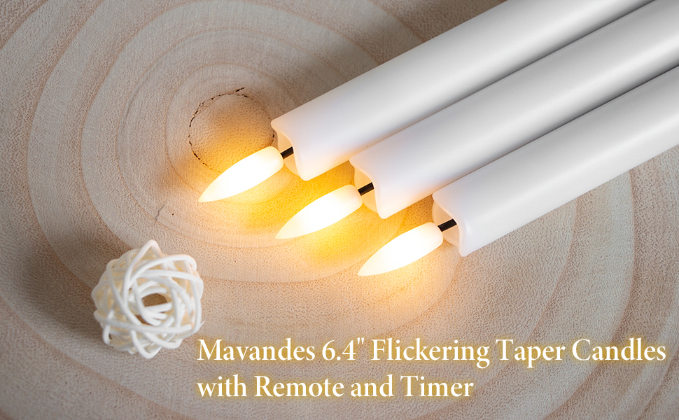 Mavandes 6.4 Inches Plastic LED Taper Candles with Remote