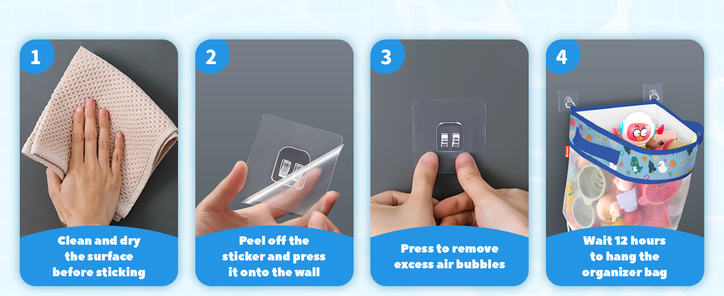 UNEEDE Dino Print Bath Toy Storage,4.15 Gallons Bathtub Toy Storage Organizer,Bath