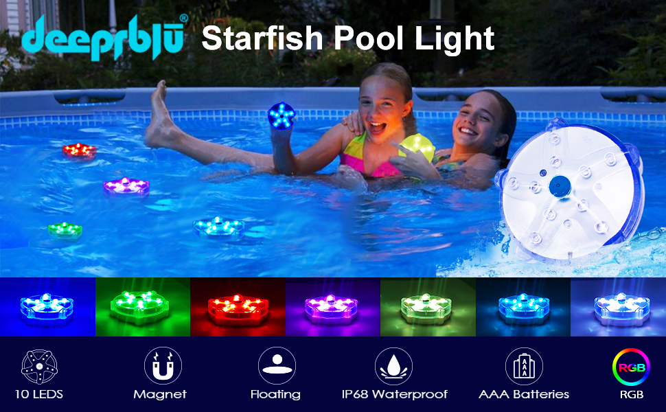 Bath Spa Lights, Floating Light for Hot Tub, IP68 Waterproof Pool