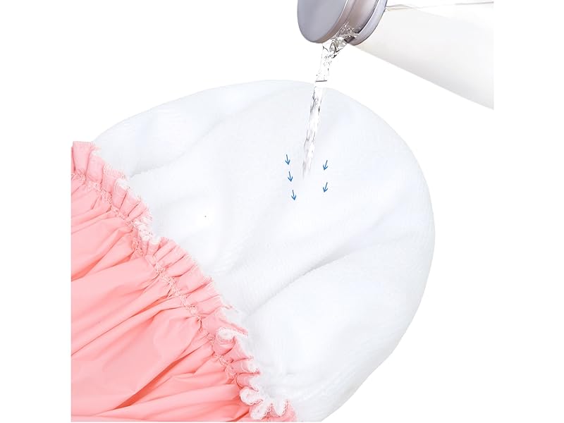 Terry Lined Shower Caps - Pink