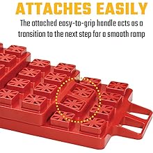 ATTACHES EASILY - The easy-to-grip handle acts as a transition to the next step for a smooth ramp